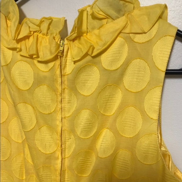 NWT-Studio One Yellow Ruffle Sleeveless Dress s10 - Picture 4 of 12
